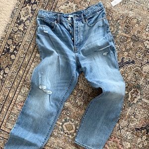 High waist straight jeans